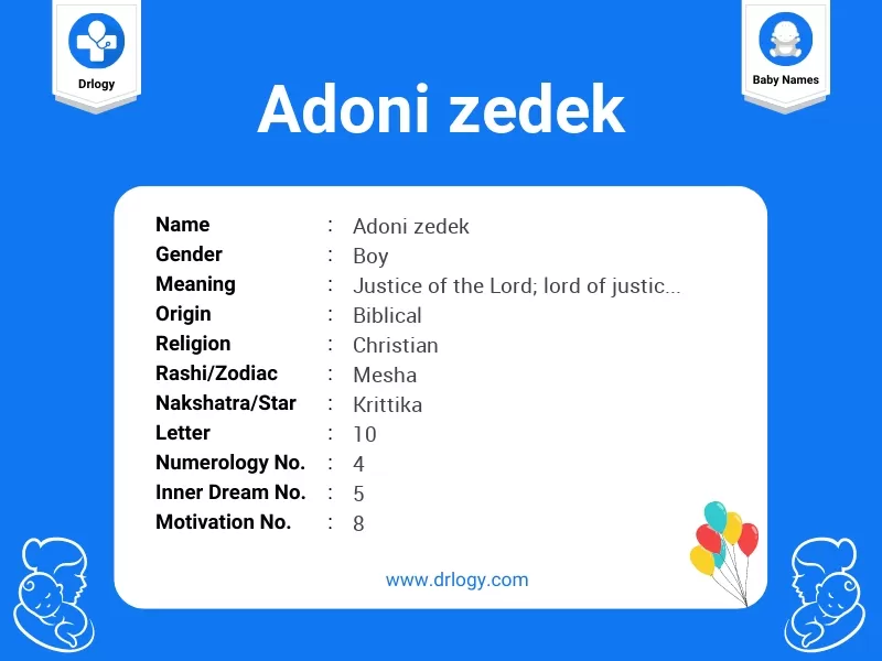 Adoni Zedek Name Meaning